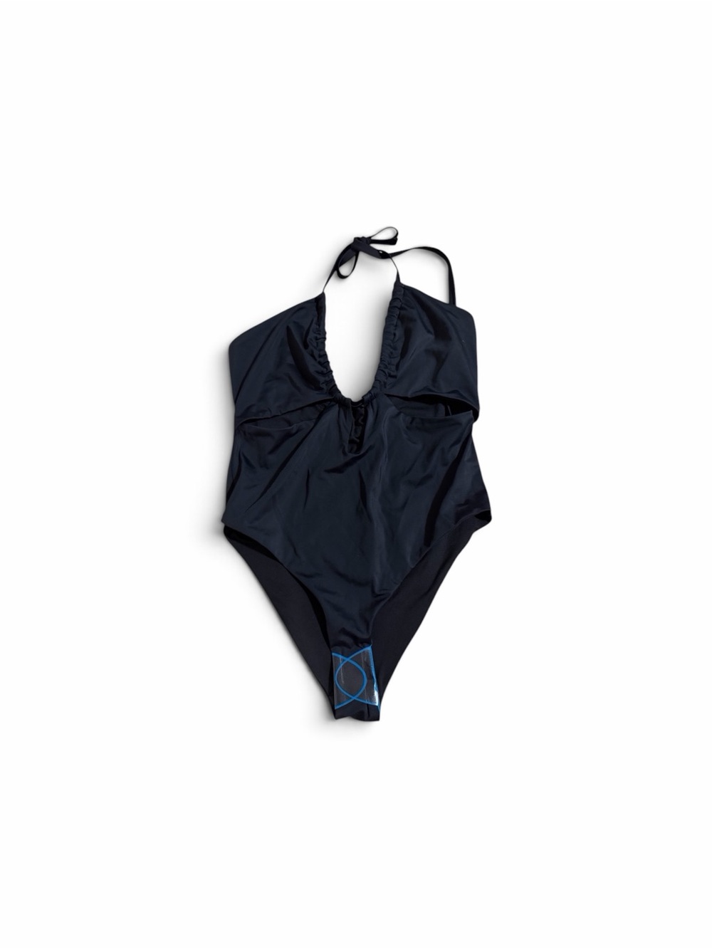 ASOS Black One-Piece Halter Swimsuit with V-Neck